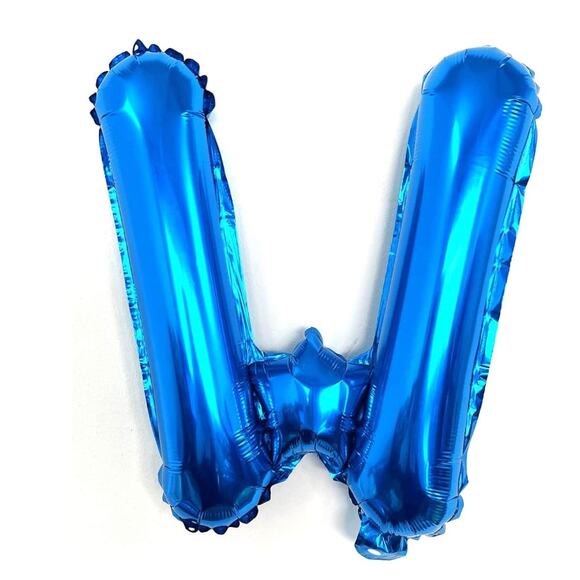 40 Inch Large Blue Letter W Balloons Big Size Jumbo Mylar Foil Helium Alphabet W - Picture 1 of 3
